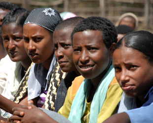 Girls from the Berhane Hewan project in Ethiopia