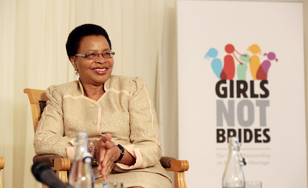 Graca Machel speaking at the Girls Not Brides conference in Johannesburg, South Africa, November 2012