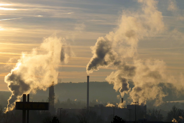 Smoking industrial chimneys