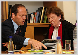 Mary Robinson with the Mayor of Jerusalem, Nir Barkat