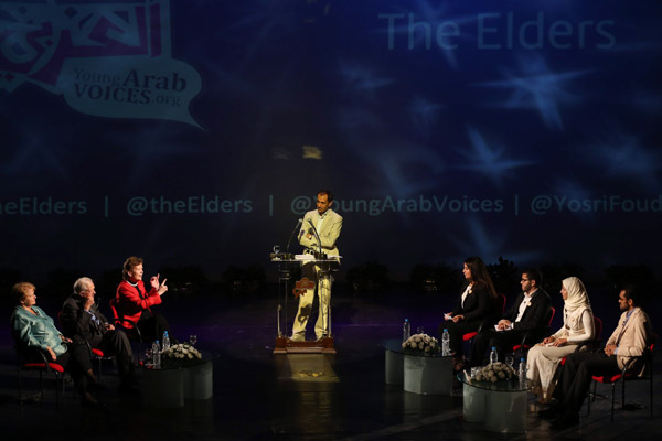 Mary Robinson speaks at The Elders' debate with Egyptian youth, Cairo 2012