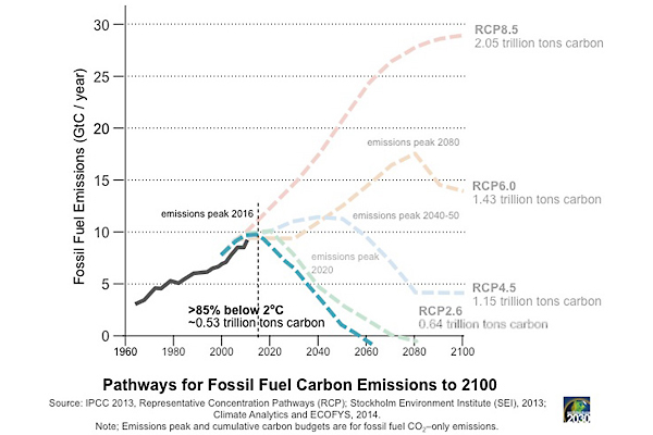 Graph of fossil fuel pathways